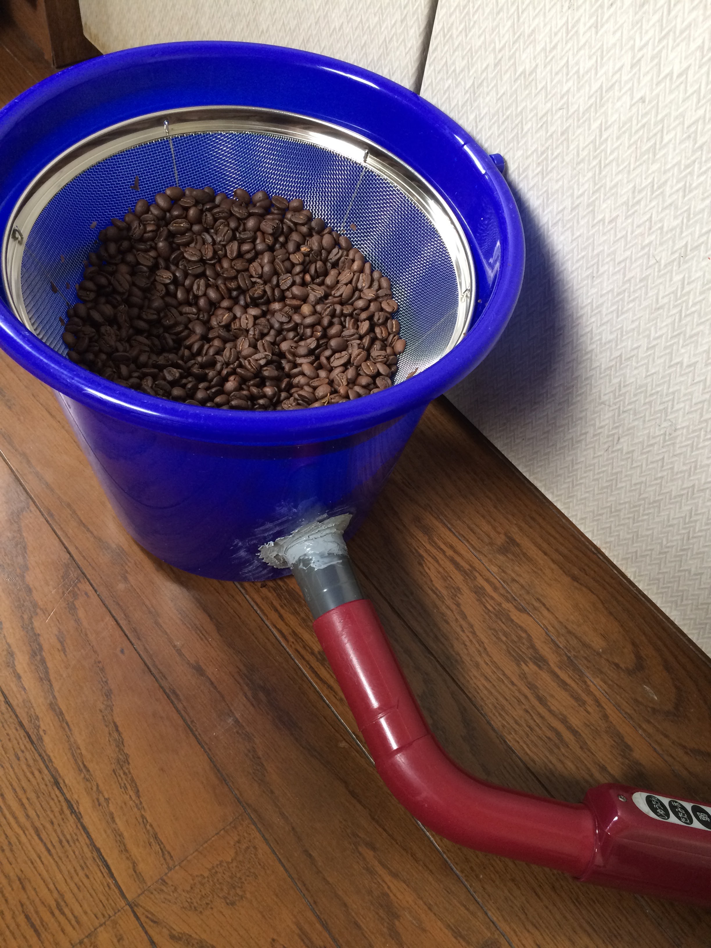 コーヒー焙煎後、豆を冷却する装置の自作